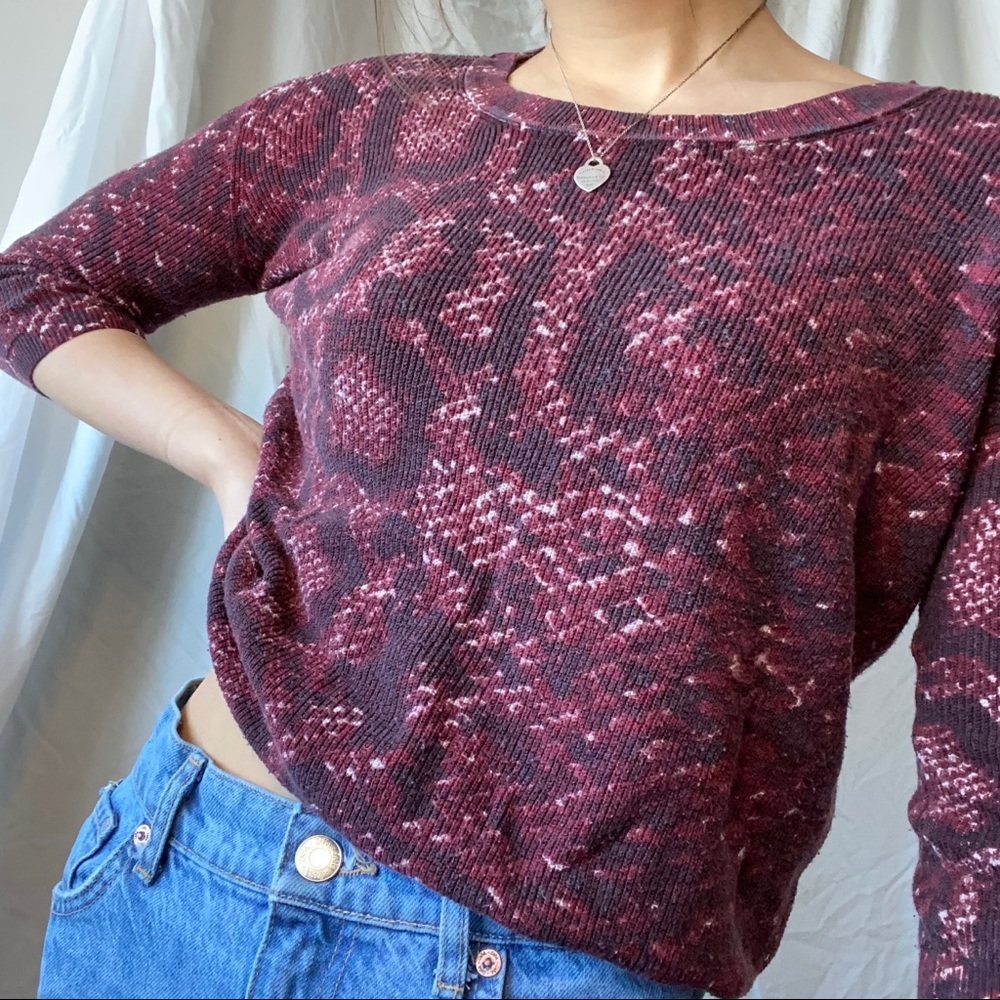 Wilfred/ Aritzia Red Snakeskin Sweater
